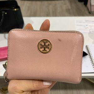 Tory Burch Robinson Zip Around Small Coin Wallet